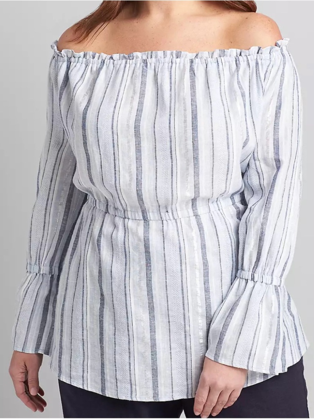 Lane Bryant Striped Off-Shoulder Tunic Top Size 22/24‎ - Boho, Tunic